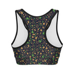 Christmas Party Elements Pattern Print Women's Sports Bra