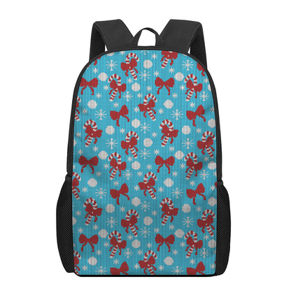Christmas Party Knitted Pattern Print 17 Inch Backpack