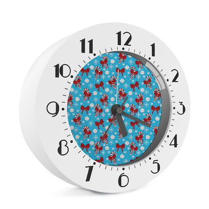 Christmas Party Knitted Pattern Print Alarm Clock