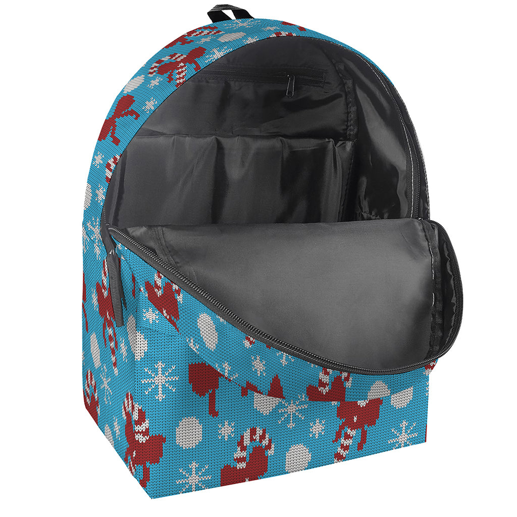 Christmas Party Knitted Pattern Print Backpack