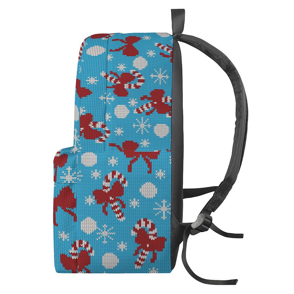 Christmas Party Knitted Pattern Print Backpack