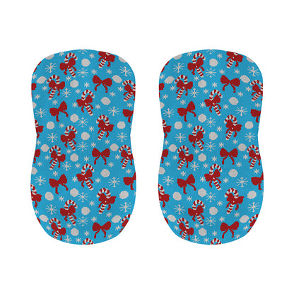 Christmas Party Knitted Pattern Print Bar Stool Covers
