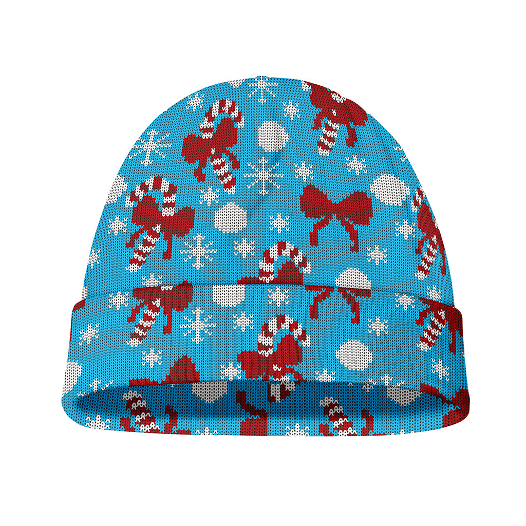 Christmas Party Knitted Pattern Print Beanie