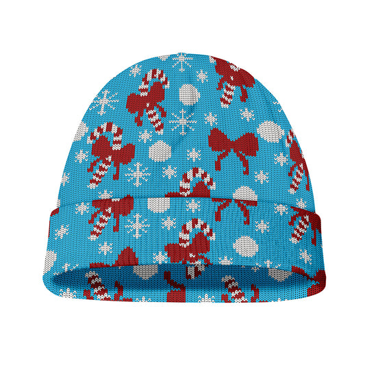 Christmas Party Knitted Pattern Print Beanie
