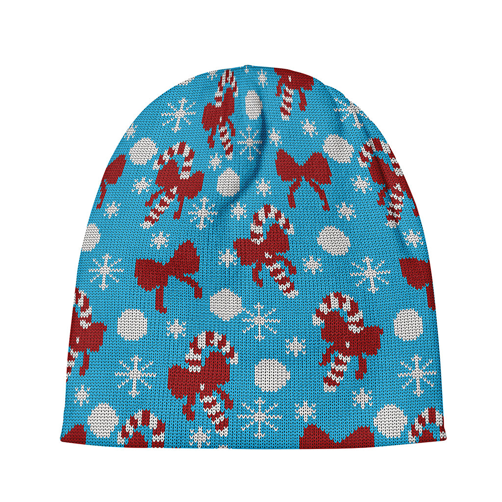 Christmas Party Knitted Pattern Print Beanie