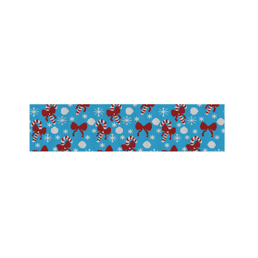 Christmas Party Knitted Pattern Print Bed Runner