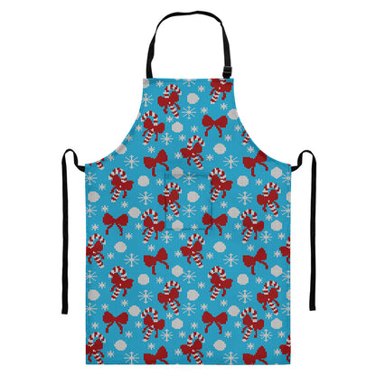 Christmas Party Knitted Pattern Print Bib Apron With Pocket