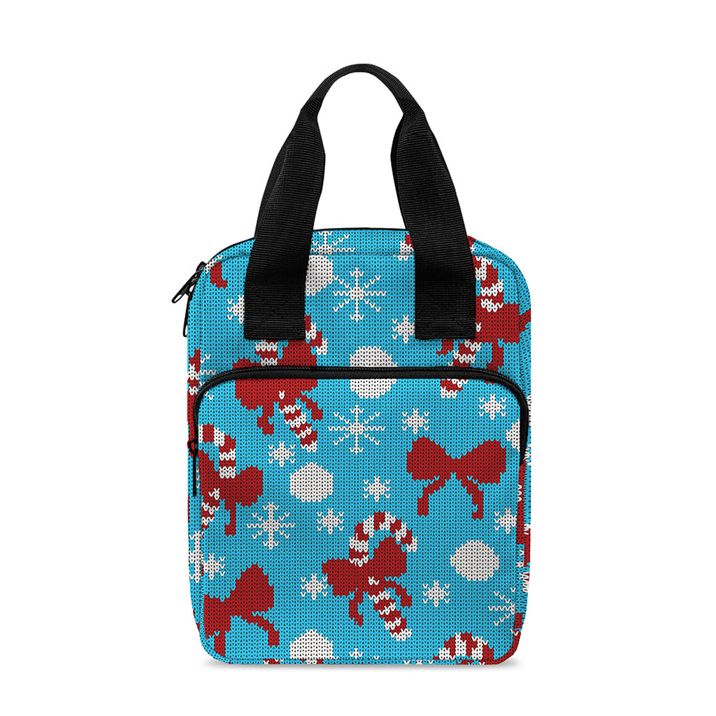 Christmas Party Knitted Pattern Print Bible Tote Bag
