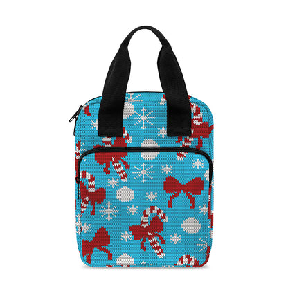 Christmas Party Knitted Pattern Print Bible Tote Bag