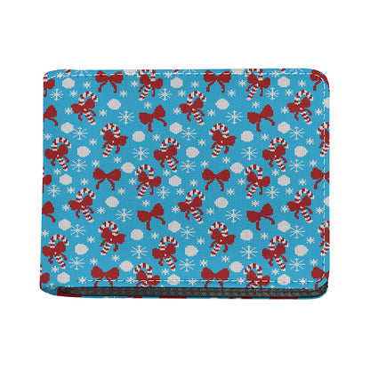 Christmas Party Knitted Pattern Print Bifold Wallet
