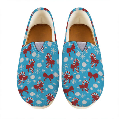 Christmas Party Knitted Pattern Print Casual Shoes
