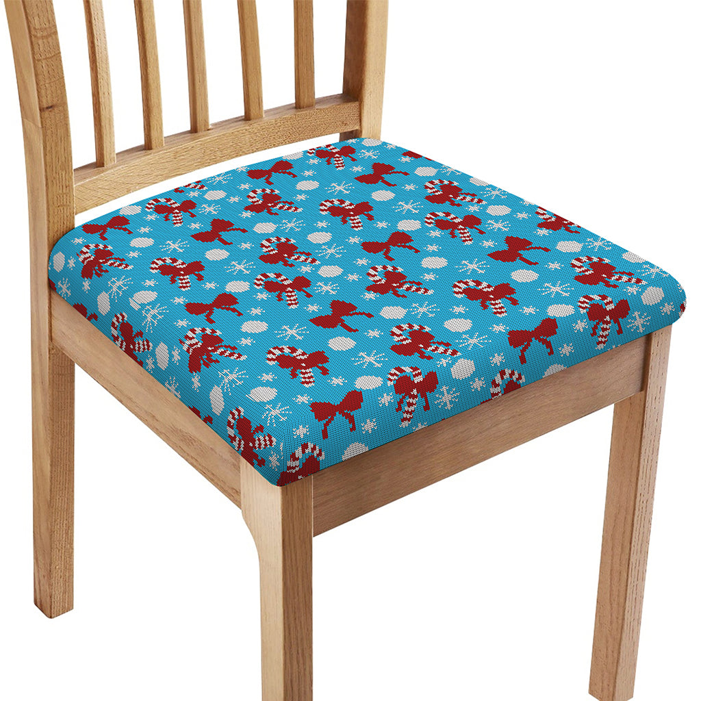 Christmas Party Knitted Pattern Print Chair Cushion Cover