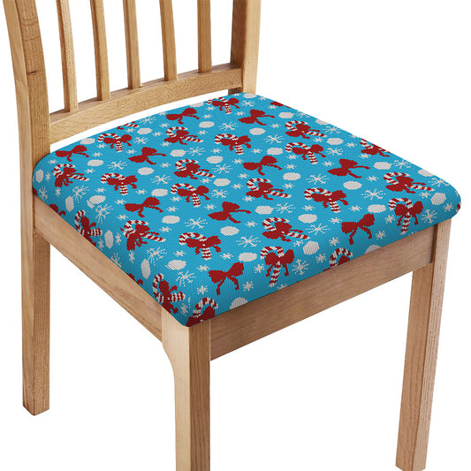 Christmas Party Knitted Pattern Print Chair Cushion Cover