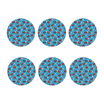 Christmas Party Knitted Pattern Print Coaster Set