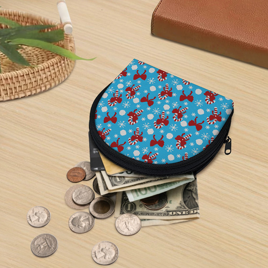 Christmas Party Knitted Pattern Print Coin Purse
