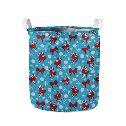 Christmas Party Knitted Pattern Print Collapsible Laundry Basket