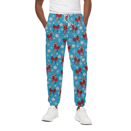 Christmas Party Knitted Pattern Print Cotton Pants
