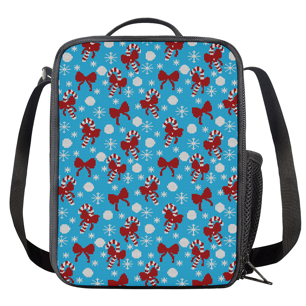 Christmas Party Knitted Pattern Print Crossbody Lunch Bag