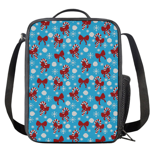 Christmas Party Knitted Pattern Print Crossbody Lunch Bag
