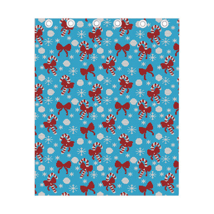 Christmas Party Knitted Pattern Print Curtain