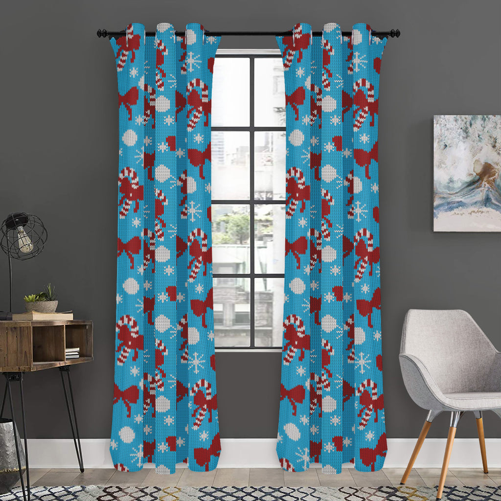 Christmas Party Knitted Pattern Print Curtain
