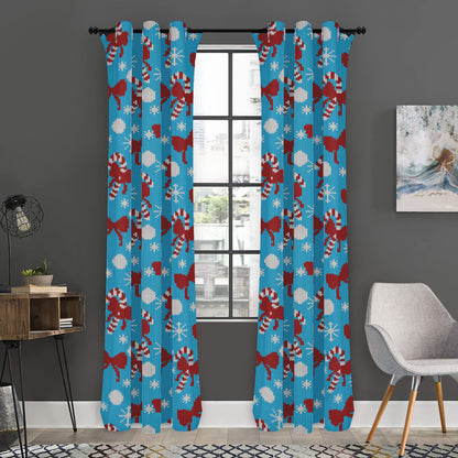 Christmas Party Knitted Pattern Print Curtain
