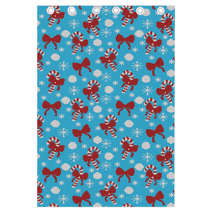 Christmas Party Knitted Pattern Print Curtain