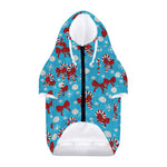 Christmas Party Knitted Pattern Print Dog Zip Up Hoodie