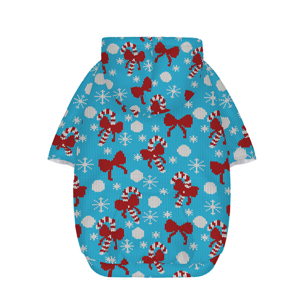 Christmas Party Knitted Pattern Print Dog Zip Up Hoodie