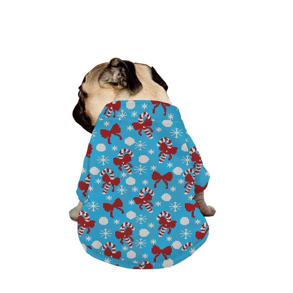 Christmas Party Knitted Pattern Print Dog Zip Up Jacket
