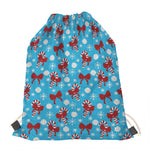 Christmas Party Knitted Pattern Print Drawstring Bag