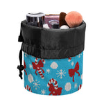 Christmas Party Knitted Pattern Print Drawstring Makeup Bag