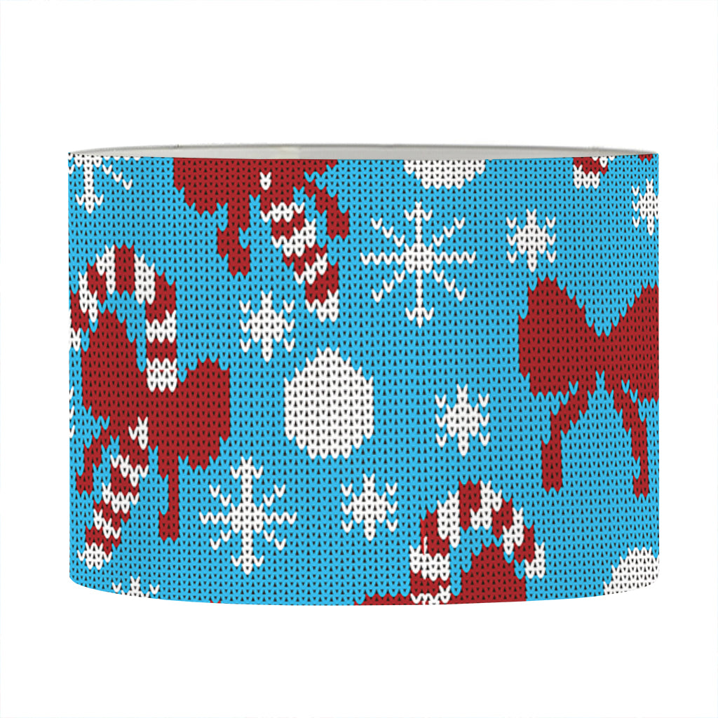 Christmas Party Knitted Pattern Print Drum Lamp Shade