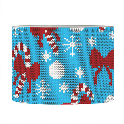 Christmas Party Knitted Pattern Print Drum Lamp Shade