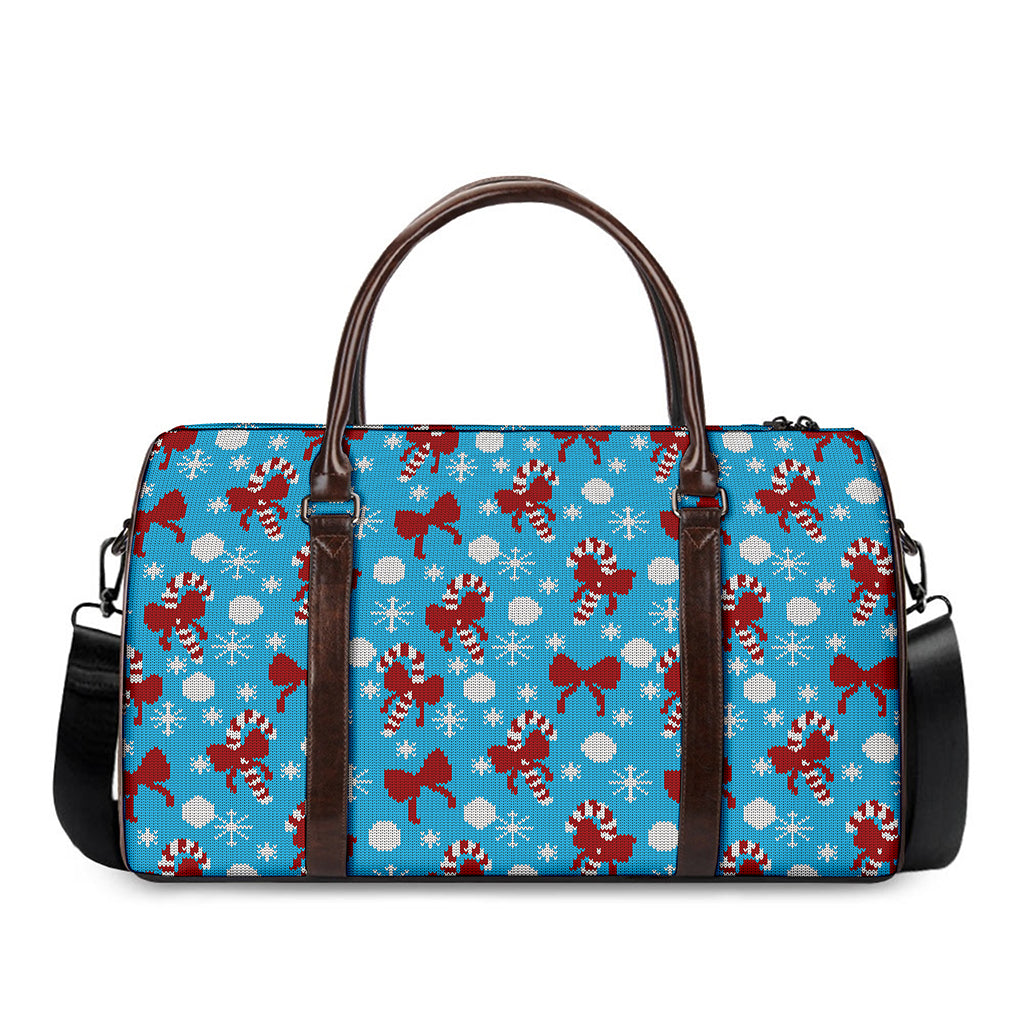 Christmas Party Knitted Pattern Print Duffle Bag