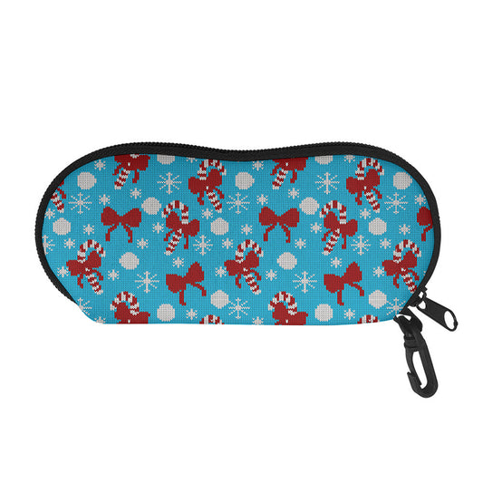 Christmas Party Knitted Pattern Print Glasses Case
