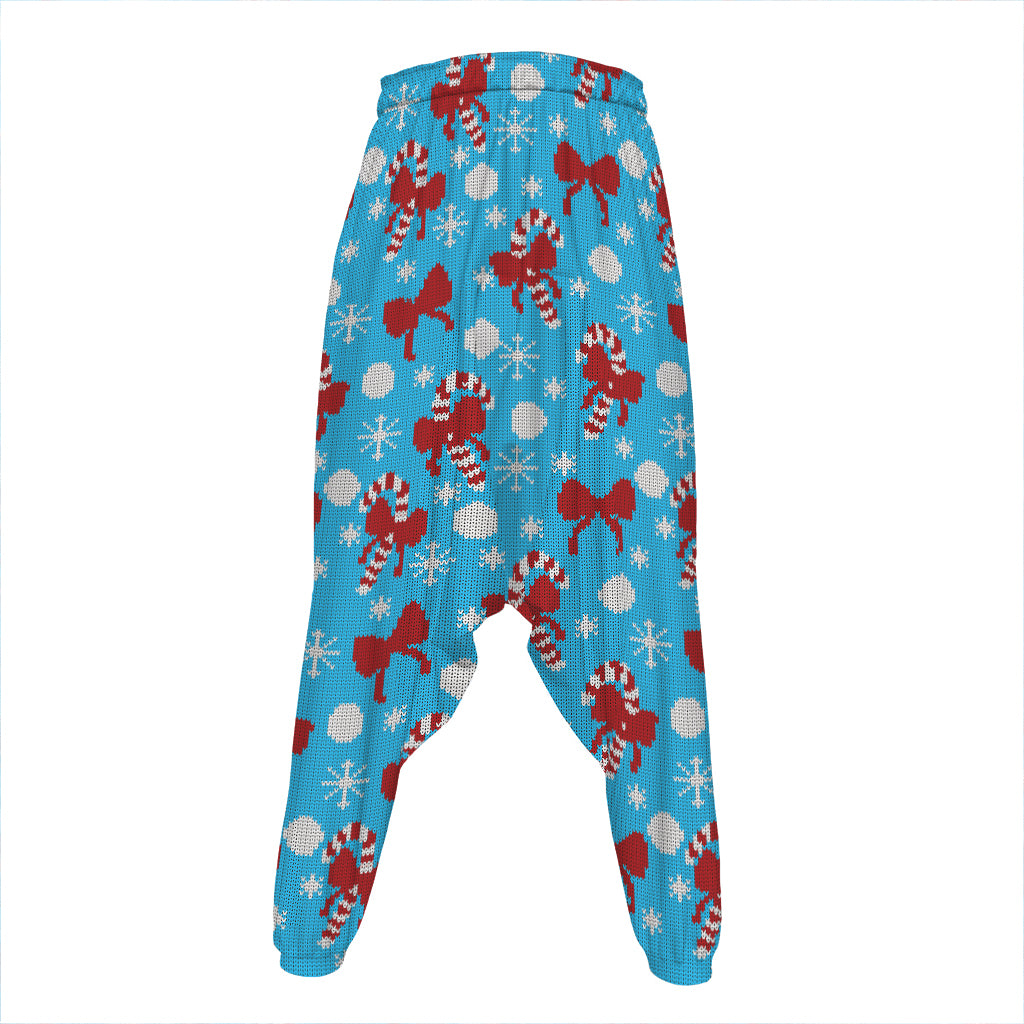 Christmas Party Knitted Pattern Print Hammer Pants