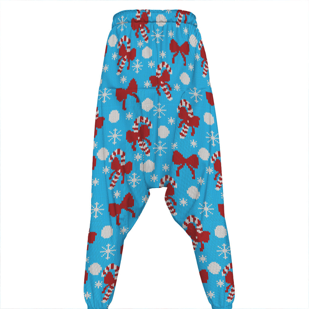Christmas Party Knitted Pattern Print Hammer Pants