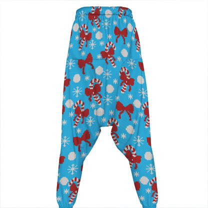 Christmas Party Knitted Pattern Print Hammer Pants