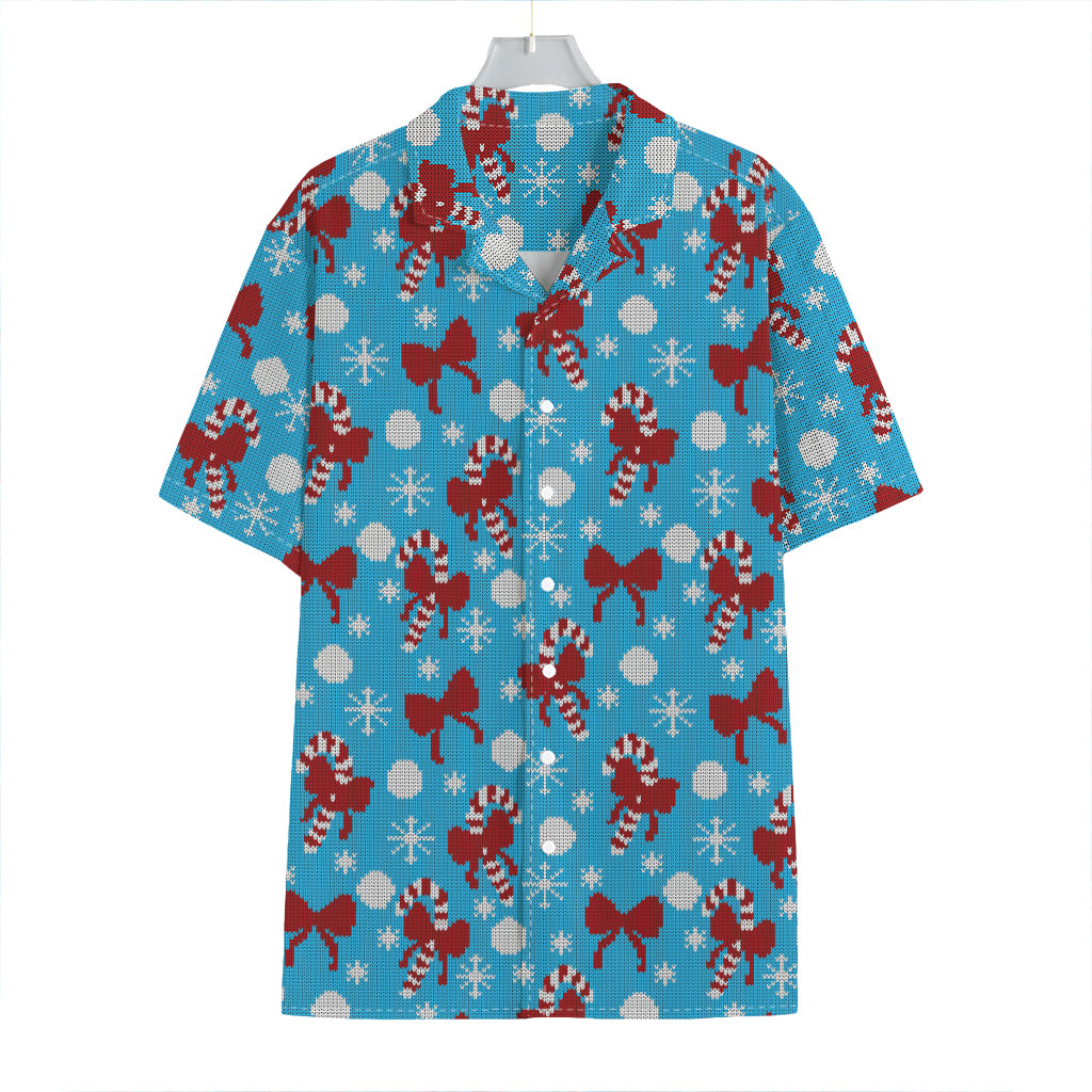 Christmas Party Knitted Pattern Print Hawaiian Shirt