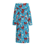Christmas Party Knitted Pattern Print Hooded Bathrobe