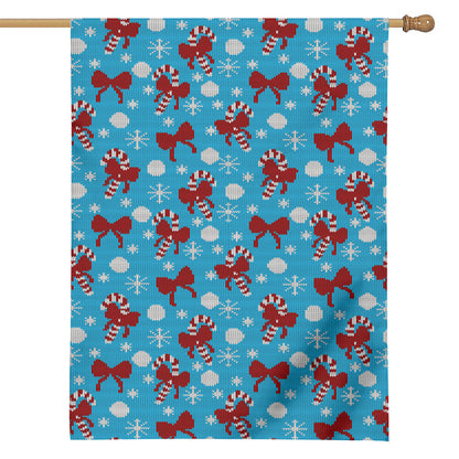 Christmas Party Knitted Pattern Print House Flag