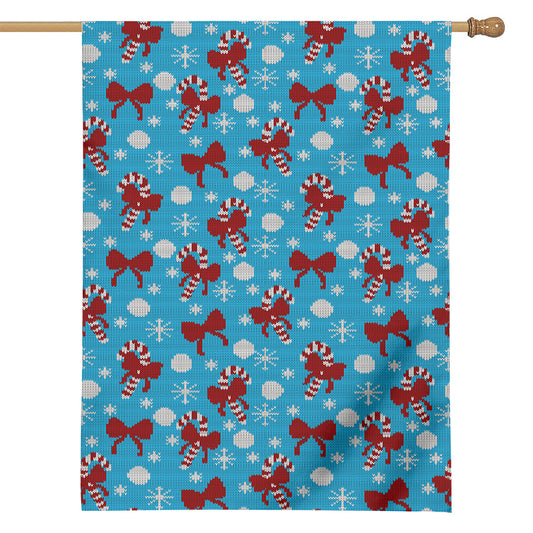 Christmas Party Knitted Pattern Print House Flag