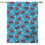 Christmas Party Knitted Pattern Print House Flag