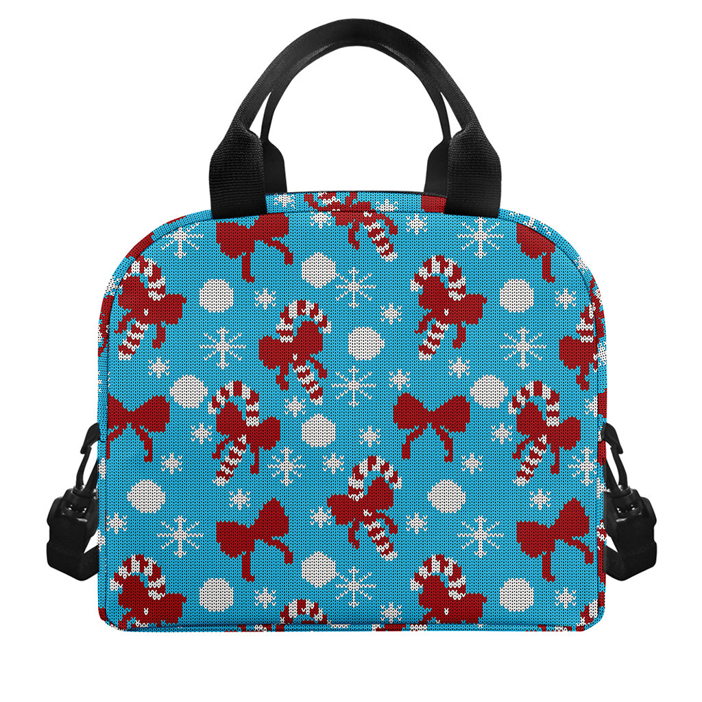 Christmas Party Knitted Pattern Print Insulated Lunch Bag