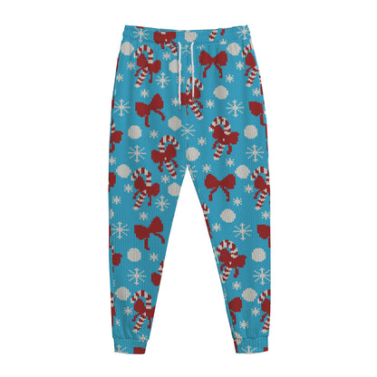 Christmas Party Knitted Pattern Print Jogger Pants