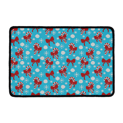 Christmas Party Knitted Pattern Print Kitchen Mat