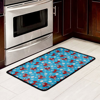 Christmas Party Knitted Pattern Print Kitchen Mat