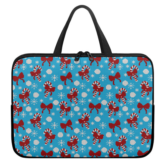 Christmas Party Knitted Pattern Print Laptop Sleeve With Handle