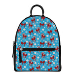 Christmas Party Knitted Pattern Print Leather Backpack